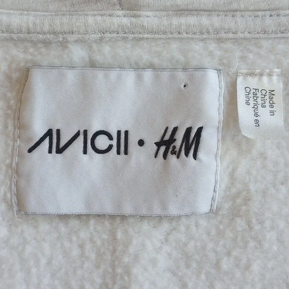 *50off3* Avicii H&M Zip Hoodie Graphic Sweatshirt S Light Gray Hot Pink - Picture 7 of 12